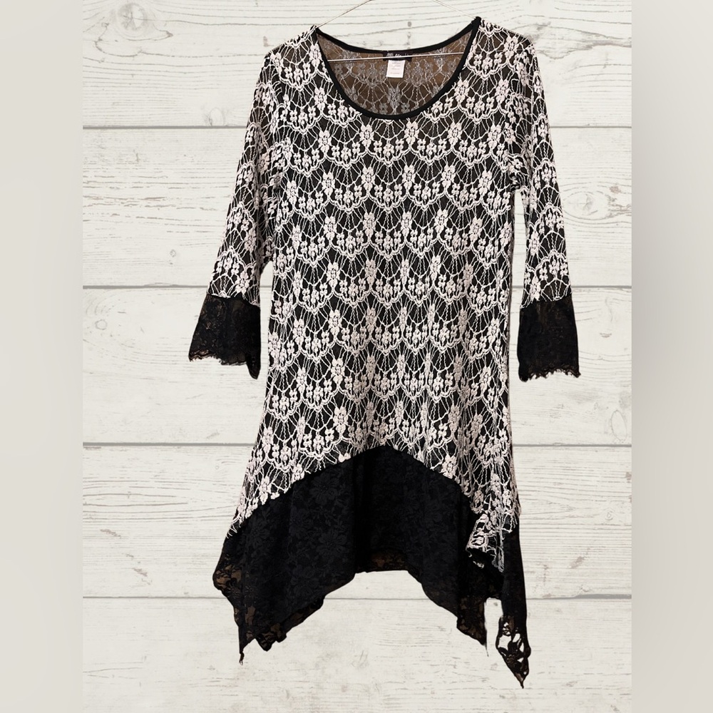 Lily by Firmiana Whimsigoth Sheer Tunic Top Size Large - Picture 1 of 9